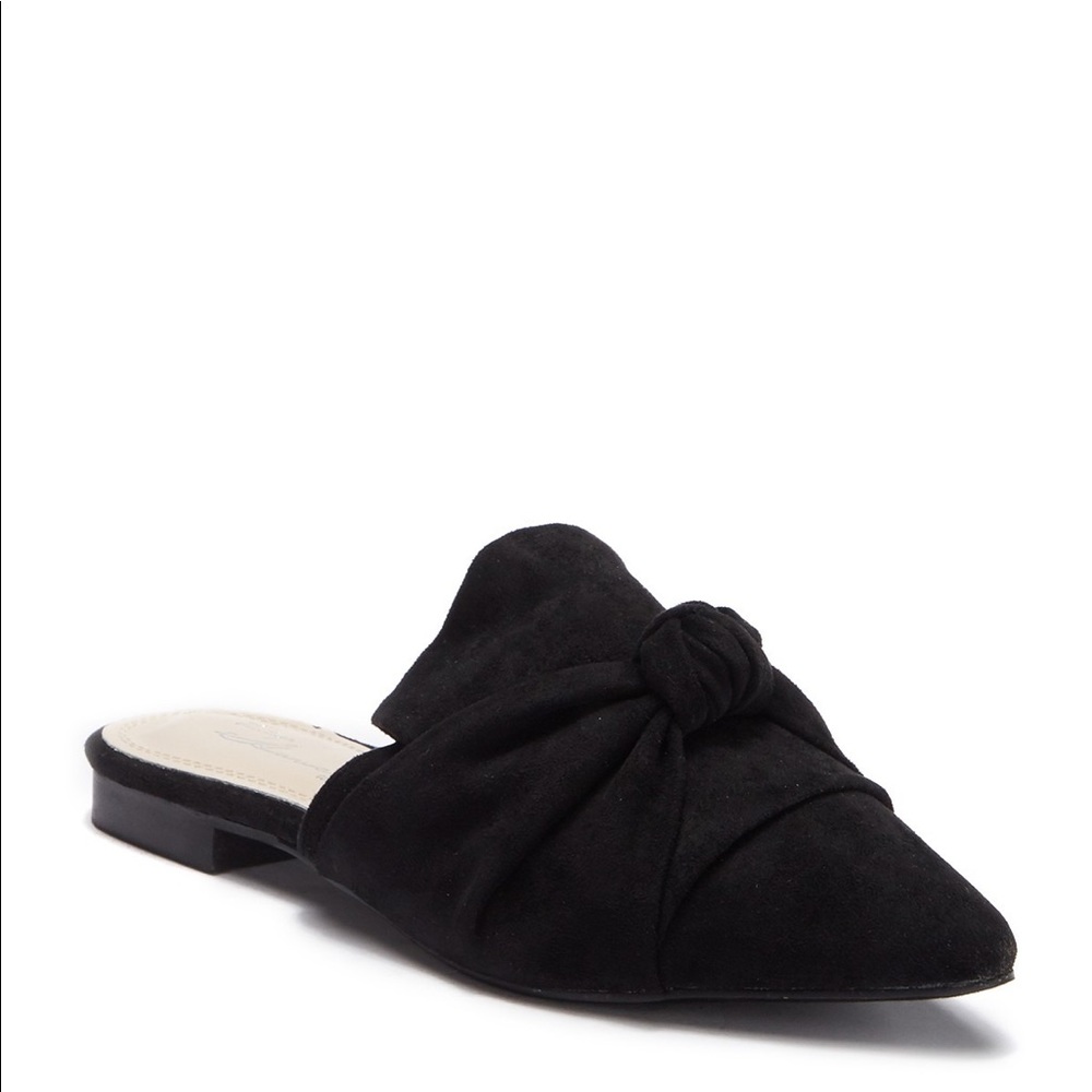 Vintage Havana Dawn Knotted Point Toe Black Mules